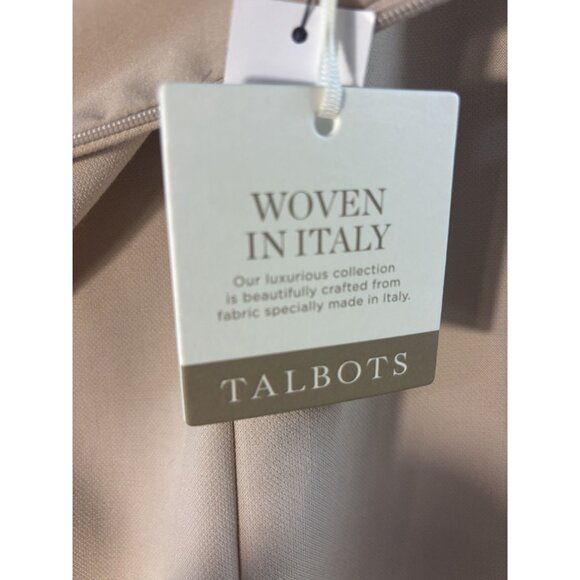 Talbots Beige Button-Front Skirt Size 12 Woven In Italy Tailored Knee-Length - Picture 6 of 11